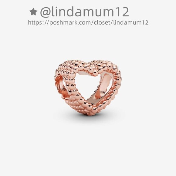 Pandora Beaded Open Heart Charm - Picture 2 of 4